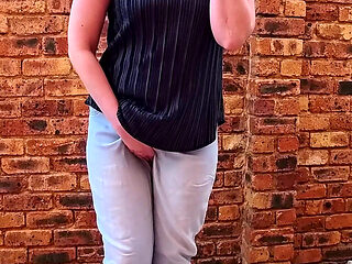 Blond MILF Pissing in Clothes Desperation Compilation