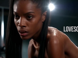 Ebony Babe Hot Gym Fuck Session