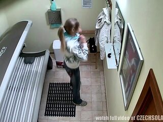 Pervs Breached Into The Privacy Of Solarium Czech Girl - Spy Camera