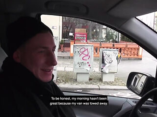 Horny milf fucked in car: threesome in parking lot: melina pure! Steven shame