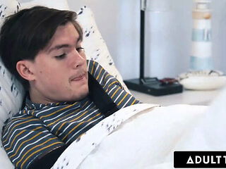ADULT TIME - Caring MILF August Skye Helps Injured Stepson Who Is Struggling to Masturbate
