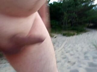 Fat old man's small dick gets noticed at nude beach