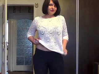 KateRoss Stripteases Stripping Before Wild Machine Fucks Her Cunt JOI