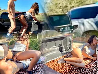 Caught By the Cops Fucking in the Truck Bed - Then Squirted So Fucking Much - M