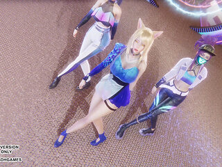 MMD KPop Demon Hunters - HUNTRX - Golden Ahri Akali Kaisa Sexy Kpop Dance League of Legends Hentai Uncensored 4K 60FPS